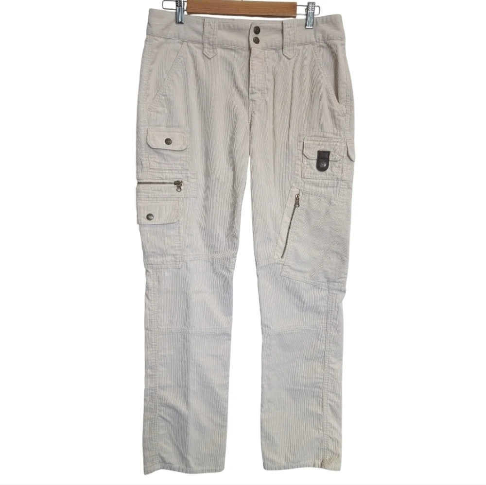 Lauren Ralph Lauren Corduroy Cargo Pants Beige Cream Utility
